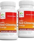 Terry Naturally Hrg80 Red Ginseng Energy Support Healthy Energy & Focus Herbal Supplement With Korean Red Ginseng Root Powder Tablets To Aid Healthy Endurance 30 Chewable Tablets (Pack Of 2)