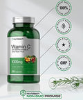 Horbaach Vitamin C 1000mg 250 Capsules with Bioflavonoids and Rose Hips NonGMO Gluten Free Supplement High Strength Formula