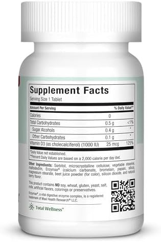 Maxi Health Chewable Vitamin D 1000 Iu Chewdmax Vitamin D3 For Kids And Adults Kosher 100 Chewables Natural Berry Flavor