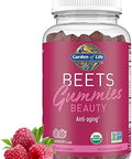 Garden Of Life Organic Beet Root Gummies Made Of Pectin With Antioxidants Vitamin C Biotin and B12 For Hair Skin and Nails Beets Beauty Gummies Vegan Gluten Non Gmo Raspberry 30 Servings