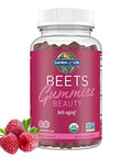 Garden Of Life Organic Beet Root Gummies Made Of Pectin With Antioxidants Vitamin C Biotin & B12 For Hair Skin & Nails Beets Beauty Gummies Vegan Gluten Free Non Gmo Raspberry 30 Servings