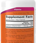 Now Foods Supplements Vitamin B2 (Riboflavin) 100 Mg Energy Production 100 Veg Capsules