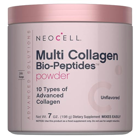 Neocell Multi Collagen Peptides Powder 7 Oz 10 Types Of Advanced Bio-Peptides Superior Absorption Unflavored And Mixes Easily