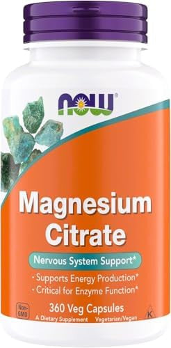 Now Supplements Magnesium Citrate Enzyme Function Nervous System Support Critical For Enzyme Function Gluten Vegan Kosher Nongmo 360 Vegetarian Capsules