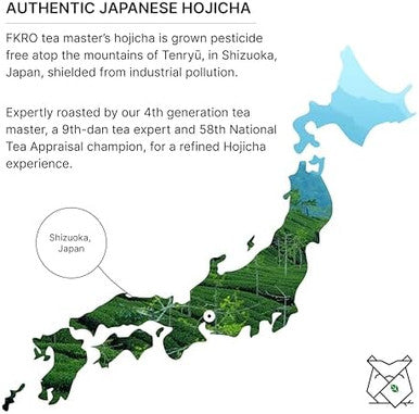 FKRO Organic Hojicha Powder (100g | Stone-Milled Green Tea Latte Powder | Low Caffeine Smooth Nutty Flavor | Monthly Fresh from Japan