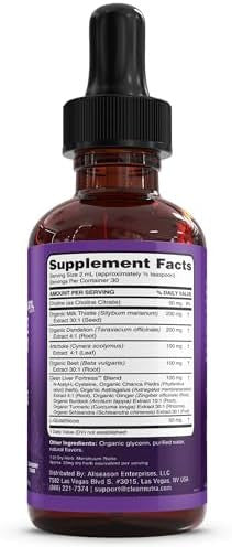 Milk Thistle Nac Liver Cleanse Detox & Repair Supplement Liver Support Liquid Drops With Dandelion Extract, Artichoke, Chanca Piedra, Beet Root, Choline, L-Glutathione, Ginger, Burdock, Schisandra