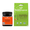 Wedderspoon Raw Premium Manuka Honey KFactor 16 (8.8 Oz, Pack of 1) and Manuka Honey Drops Eucalyptus & Bee Propolis (20 Count, Pack of 1) - Genuine New Zealand Honey, Perfect Remedy For Dry Throats