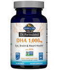 Garden Of Life Dr. Formulated Dha 1000Mg Fish Oil - Lemon Once Daily 1000Mg Dha Dpa In Triglyceride Form Single Source Omega 3 Supplement For Ultimate Eye Brain & Heart Health 30 Softgels