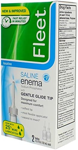 Fleet Laxative Saline Enema For Adult Constipation 4.5 Fl Oz 2 Bottles (5 Pack)