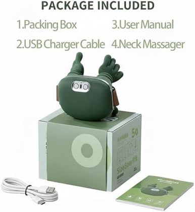 Kithouse Neck Massager With Heat Shiatsu Neck And Back Massager With 4D Kneading For Shoulder And Cervical Pain Relax Muscle Tension Portable And Rechargeable For Home Or Office Green