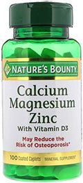 Nature'S Bounty Calcium Magnesium & Zinc Caplets, Immune & Supporting Bone Health, 100 Count