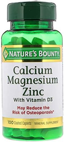 Nature'S Bounty Calcium Magnesium & Zinc Caplets, Immune & Supporting Bone Health, 100 Count