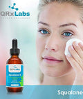 Qrxlabs Pure Plant-Based Squalane Oil With Vitamin E (2 Oz) - Organic Ecocert/Usda Squalane From Sugarcane - Moisturizer For Face Body Skin & Hair