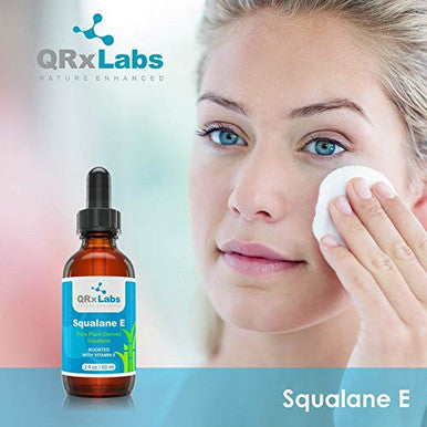 Qrxlabs Pure Plant-Based Squalane Oil With Vitamin E (2 Oz) - Organic Ecocert/Usda Squalane From Sugarcane - Moisturizer For Face Body Skin & Hair