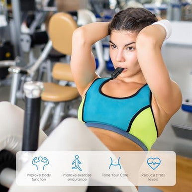 Amir Upgraded Portable Breathing Trainer Adjustable Resistance Breathe Trainer Compact Muscle Improve Strength And Endurance Exercise Device For Sports Running Martial (BlackWhite)