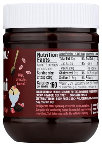 Soom Foods Tahini Dark Chocolate Sea Salt 12 Ounce