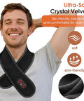 Rohvemj Cordless Neck Massager With Heat Red Light Therapy For Neck Neck Heating Pad For Pain Heated Neck Wrap 660Nm 850Nm Fsa Eligible Hsa Heated Neck Massager 3000Mah Battery Black