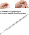 Yosoo Health Gear Tip Acupuncture Dual Head Ear Acupuncture Stainless Steel Manual Body Point Probe Pen Deep Tissue Massage Portable Self Massage Acupressure Bar Relief Pain Treatment Tool