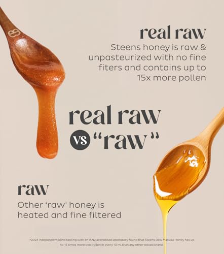 Steens Manuka Honey - MGO 400+ - Pure & Raw 100% Certified UMF 13+ Manuka Honey - Bottled and Sealed in New Zealand - 17.6 oz