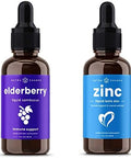 Nutrachamps Black Elderberry Syrup And Organic Zinc Liquid Drops Bundle
