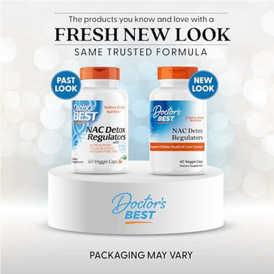 Doctors Best Nac Detox Regulators Supports Cellular Health & Liver Function Nongmo Gluten Soy Vegetarian 60 Veggie Caps