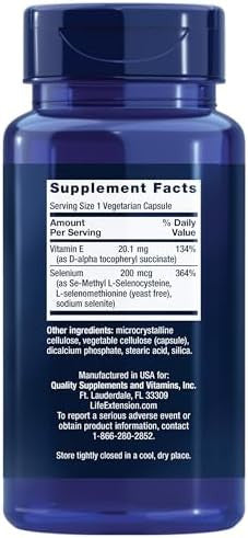 Life Extension Super Selenium Complex With Vitamin E ÃƒÂ¢Ã¢â€šÂ¬Ã¢â‚¬Å“ Cellular Health & Longevity Support ÃƒÂ¢Ã¢â€šÂ¬Ã¢â‚¬Å“ Gluten-Free, Non-Gmo, Vegetarian ÃƒÂ¢Ã¢â€šÂ¬Ã¢â‚¬Å“100 Capsules(Pack Of 1)
