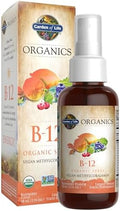 Garden Of Life Organics B12 Spray With Methylcobalamin Liquid Vitamin Spray For Energy Metabolism and Heart Health Support Raspberry Flavor 2 Fl Oz Bottle 140 Servings