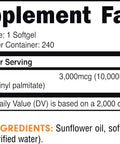 Bucked Up Vitamin A 10000IU Per Serving Essentials 240 Servings 240 Softgels