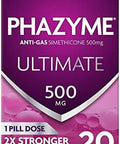 Phazyme Ultimate Gas Bloating Relief Works In Minutes 500 Mg Simethicone Fast Gels 20 Count & Beano Ultra 800 Gas Prevention And Digestive Enzyme Supplement 100 Count