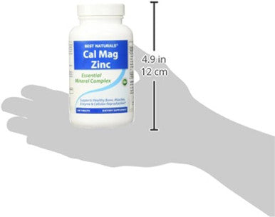 Best Naturals CAL MAG ZINC by - Essential Mineral Complex - Manufactured in a USA Based GMP Facility and Third Party Tested for Purity.180 Tablets