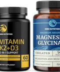 Vitamin D3 K2 And Magnesium Glycinate Supplement Bone Heart And Muscle Support With 5000 Iu D3 K2 Mk7 And 500Mg Magnesium High Absorption Immune & Nerve Support 60 Servings Each