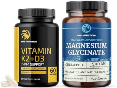 Vitamin D3 K2 And Magnesium Glycinate Supplement Bone Heart And Muscle Support With 5000 Iu D3 K2 Mk7 And 500Mg Magnesium High Absorption Immune & Nerve Support 60 Servings Each