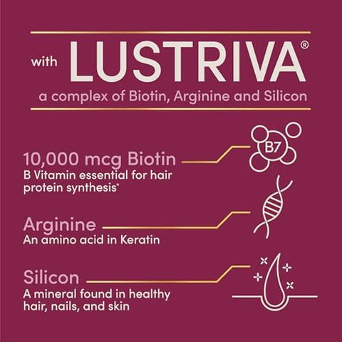 Nature's Bounty Optimal Solutions Hair Growth Supplement with Biotin Hair Growth Vitamins with Biotin Silicon and Arginine 1 Per Day 30 Capsules One Month Supply