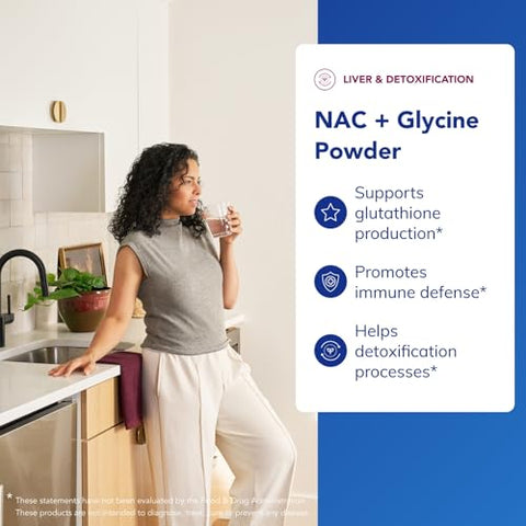 Pure Encapsulations Nac Glycine Powder - Immune Support Detox Cleanse & Glutathione Production - Conditionally Essential Amino Acids - Gluten Free & Non-Gmo 5.6 Oz
