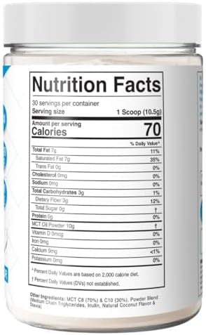 Divine Health Keto Zone Mct Oil Powdercoconut Cream Flavor30 Day Supply75/C8 25/C100 Net Carbs