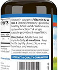 Carlson Vitamin K2 MK4 (Menatetrenone) 5 mg Vitamin K Supplement Bone Support K2 Vitamin SoyFree Vitamin K2 180 Capsules