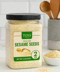 TOSS Hulled White Sesame Seeds, 2 LB Bulk Resealable Jar ÃƒÂ¢Ã¢â€šÂ¬Ã¢â‚¬Å“ Premium Baking & Cooking Ingredient with Nutty Flavor