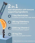 Hydralyte Electrolytes Plus Immunity Elderberry - Low Sugar Rapid Rehydration Powder - Lightly Sparkling Electrolyte Powder Packets With 1000Mg Vitamin C And 300 Mg Elderberry (8Oz Serve 20 Count)