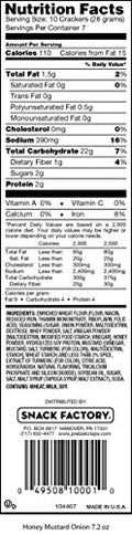 Snack Factory Pretzel Crisps, Honey Mustard & Onion, 7.2 Ounce (Pack of 12)