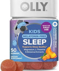 Olly Kids Melatonin Sleep Gummy Supplement Supports Sleep Quality Magnesium LTheanine Lemon Balm Cloudberry Peach Flavored 25 Day Supply 50 Count