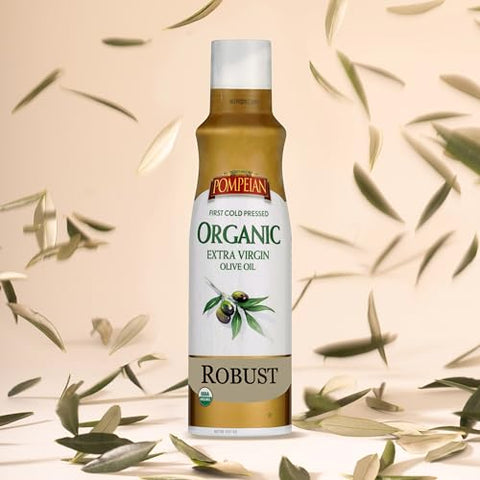 Pompeian USDA Certified Organic Extra Virgin Olive Oil Non-Stick Cooking Spray, No Propellants, 5 Fl Oz