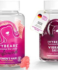 IvyBears ExtraStrength Hair + Skin Glow Gummies Bundle 10x Biotin + Collagen Stronger Hair Radiant Skin Youthful Glow 100 Natural Flavors Vegan Beauty Formula Made in Germany 2x60 Count