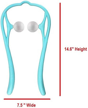M1212 Shiatsu Neck Massager For Neck And Shoulder With Deep Tissue Trigger Point Manual Self Muscle Massage For Muscle Pain Relief (Simulates Massage Therapist Hands) (1 Pack Blue)