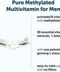 Micro Ingredients Pure Methylated Multivitamin For Men 240 Capsules 30 Essential Nutrients With Activated B Complex and Methylfolate + Saw Palmetto Ginseng Maca Lycopene Vitamin D3 and Zinc
