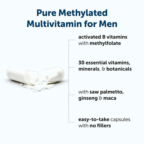 Micro Ingredients Pure Methylated Multivitamin For Men 240 Capsules 30 Essential Nutrients With Activated B Complex & Methylfolate Saw Palmetto Ginseng Maca Lycopene Vitamin D3 & Zinc