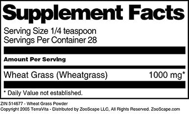 Terravita Wheat Grass Powder (1 Oz, Zin: 514677)