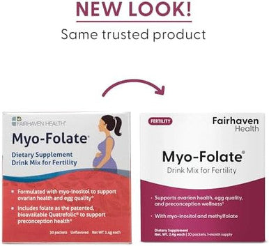 Fairhaven Health Myofolate Powder For Women 1 Per Day Female Fertility Supplement Ovarian Health And Egg Quality 2000 Mg Myoinositol And 333 Mcg Methylfolate 30 Individual Packets