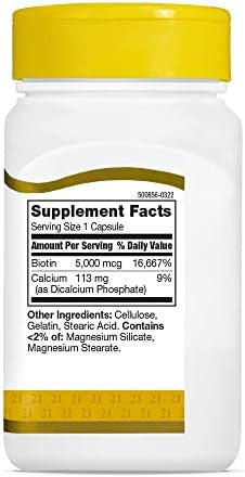 21St Century Biotin 5000 Mcg 110 Capsules
