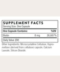Thorne - Biotin - Vitamin B7 Supplement For Healthy Hair Nails Skin & Metabolism - Supports Nerve Health - Third-Party Certified - Gluten Dairy & Soy-Free 60 Capsules