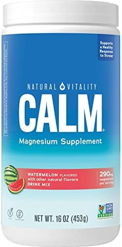 Natural Vitality Calm Magnesium Supplement Anti Stress Drink Mix Powder Gluten Free Vegan and Non GMO 16 oz Non GMO Vegan and Gluten Free Formula 16oz